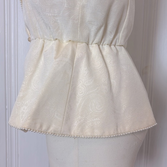 MARNI KNITS Vintage Off-White Hand-Loomed Beaded Jacket with Sheer Puffy Sleeves - Picture 6 of 14